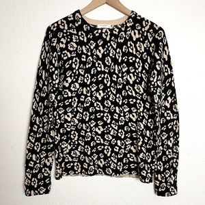 Equipment Femme Cashmere Leopard print pullover sweater size Small